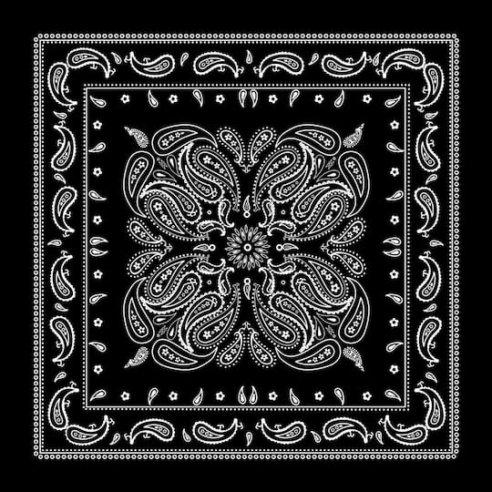 12 Pack: Paisley Bandana by Make Market® in Black | 21" x 21" | Michaels®
